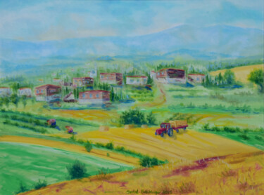 Painting titled "Güzelköy, Tekirdağ" by Erdal Bölükbaşı, Original Artwork, Oil