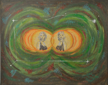 Painting titled "Gemini Constellation" by Erdal Bölükbaşı, Original Artwork, Acrylic