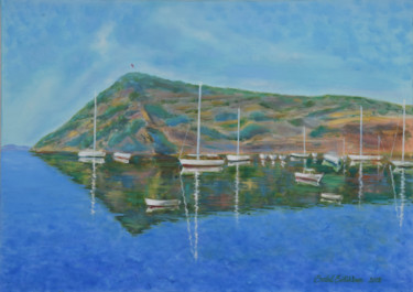 "Boats at Gümüşlük B…" başlıklı Tablo Erdal Bölükbaşı tarafından, Orijinal sanat, Petrol