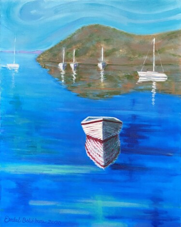 "An Alone Boat" başlıklı Tablo Erdal Bölükbaşı tarafından, Orijinal sanat, Petrol