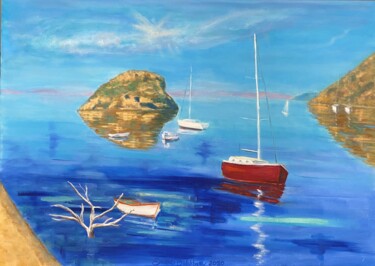 "Tavşan Adası, Gümüş…" başlıklı Tablo Erdal Bölükbaşı tarafından, Orijinal sanat, Petrol