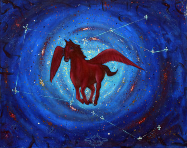 "Winged Horse" başlıklı Tablo Erdal Bölükbaşı tarafından, Orijinal sanat, Akrilik