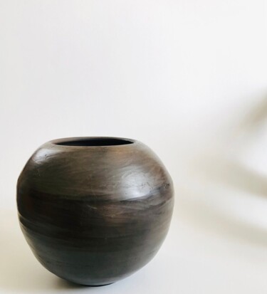 Sculpture titled "SPHERE (Black Potte…" by Erdem Aybar, Original Artwork, Ceramics