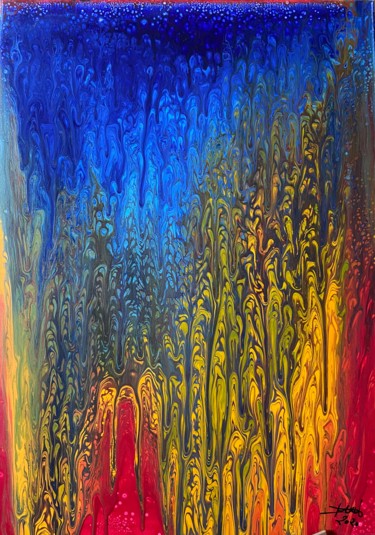 Peinture intitulée "Cathédrale des âmes" par Éric Denis, Œuvre d'art originale, Acrylique