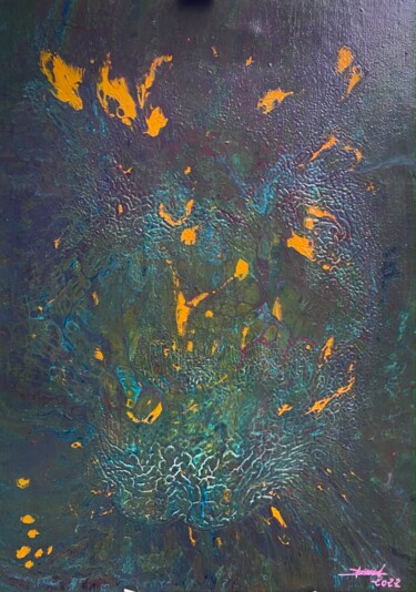 Peinture intitulée "Univers reptilien" par Éric Denis, Œuvre d'art originale, Acrylique