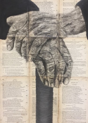 Dessin intitulée "O rage O désespoir" par Erdna Andre, Œuvre d'art originale, Pastel