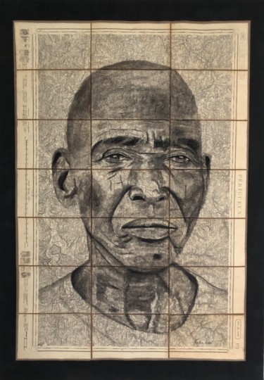 Drawing titled "Éprouvé" by Erdna Andre, Original Artwork, Pastel Mounted on Wood Stretcher frame