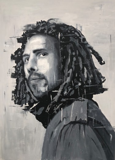 Картина под названием "Zack De La Rocha" - Erdna Andre, Подлинное произведение искусства, Акрил