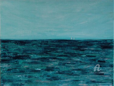 Peinture intitulée "Horizon 1" par Erealpha, Œuvre d'art originale, Acrylique