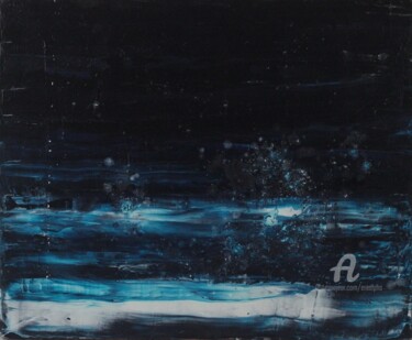 Painting titled "BLUE #2" by Erealpha, Original Artwork, Acrylic Mounted on Wood Stretcher frame