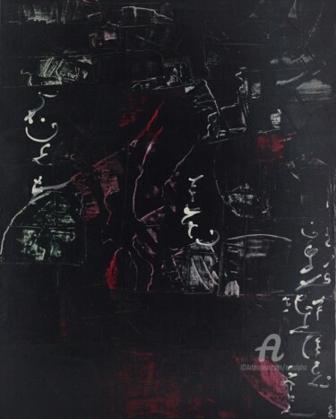 Peinture intitulée "Mantra Noir" par Erealpha, Œuvre d'art originale, Acrylique Monté sur Châssis en bois