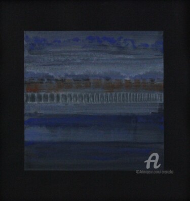 Картина под названием "Landscape with blue…" - Erealpha, Подлинное произведение искусства, Акрил