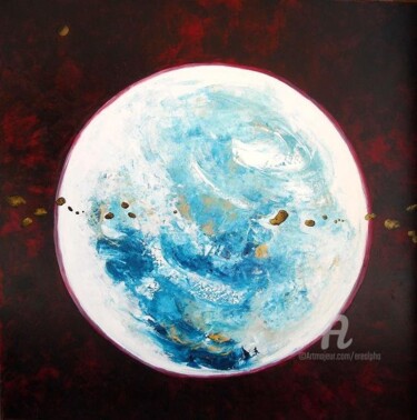 Peinture intitulée "Mouvement cosmique 2" par Erealpha, Œuvre d'art originale, Huile