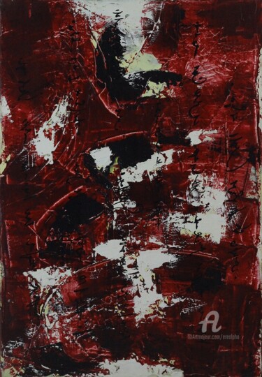 Peinture intitulée "Mantra rouge 1" par Erealpha, Œuvre d'art originale, Acrylique