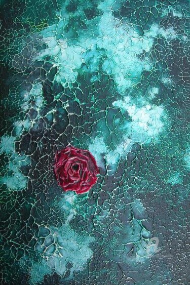 Painting titled "rose de l'ombre du…" by Erealpha, Original Artwork, Acrylic