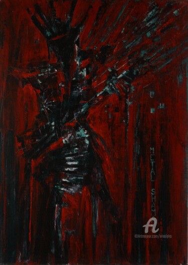 Schilderij getiteld "Metal Shaman" door Erealpha, Origineel Kunstwerk, Acryl