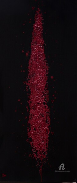 Painting titled "Wound" by Erealpha, Original Artwork, Acrylic Mounted on Wood Stretcher frame