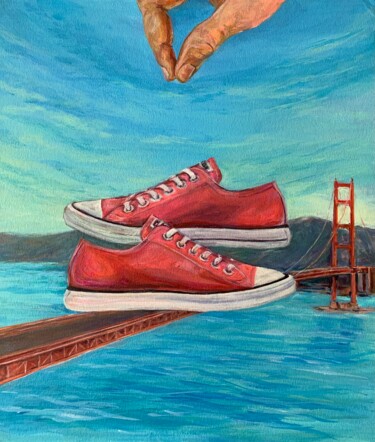 Dibujo titulada "Walk to San Fran" por Sergey Eremin, Obra de arte original, Acrílico