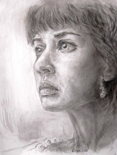 Drawing titled ""Handan Hanım" (Lad…" by Eren, Original Artwork, Charcoal