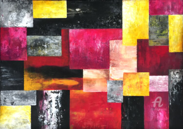 Картина под названием "Fire and passion" - Mimi Eres, Подлинное произведение искусства, Акрил