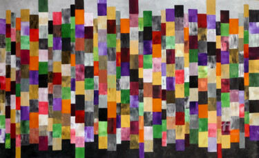 Peinture intitulée "Red-purple patterns" par Mimi Eres, Œuvre d'art originale, Acrylique