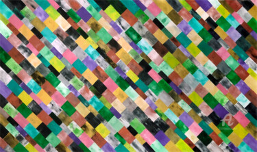 Ζωγραφική με τίτλο "Multicolor patterns…" από Mimi Eres, Αυθεντικά έργα τέχνης, Ακρυλικό