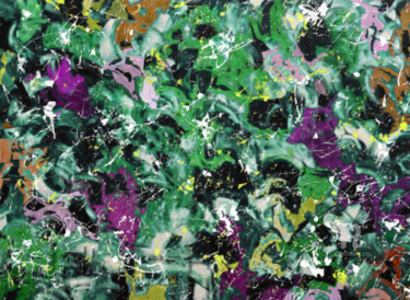 Peinture intitulée "Green Garden" par Mimi Eres, Œuvre d'art originale, Acrylique