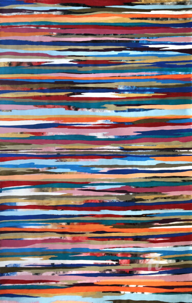 Pittura intitolato "Stripes 22/10" da Mimi Eres, Opera d'arte originale, Acrilico