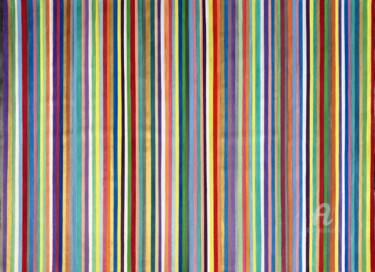 Painting titled "Stripes 22/14 - Met…" by Mimi Eres, Original Artwork, Acrylic