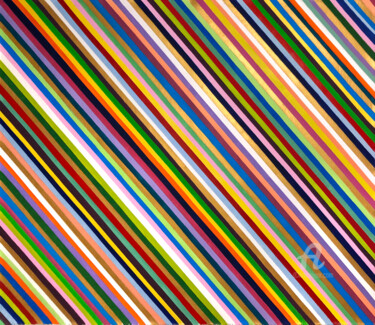 Картина под названием "Stripes 22/27" - Mimi Eres, Подлинное произведение искусства, Акрил