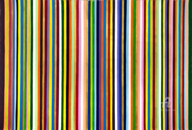 Schilderij getiteld "Stripes 22/32" door Mimi Eres, Origineel Kunstwerk, Acryl