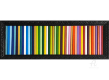 Scultura intitolato "3D stripes" da Mimi Eres, Opera d'arte originale, Legno