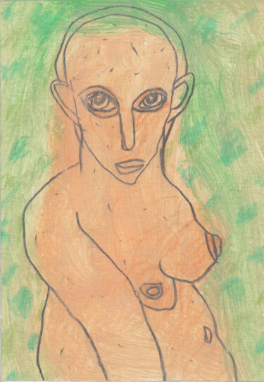 Drawing titled "Nu féminin (PEI1351)" by Ergon, Original Artwork, Pencil