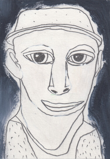 Dessin intitulée "Tête (PEI 3154)" par Ergon, Œuvre d'art originale, Crayon