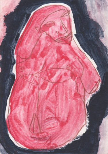 Рисунок под названием "Nu féminin (PEI 318…" - Ergon, Подлинное произведение искусства, Цветные карандаши