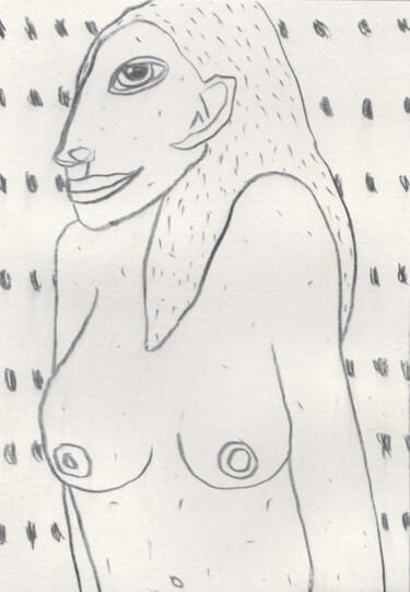 Рисунок под названием "Nu féminin (PEI 320…" - Ergon, Подлинное произведение искусства, Цветные карандаши
