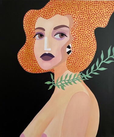 Painting titled "Arielle" by Eriall Art, Original Artwork, Acrylic Mounted on Wood Stretcher frame