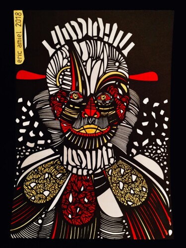 Drawing titled "The Witch Doctor" by Eric Amiel, Original Artwork