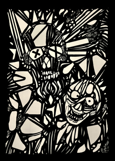 Рисунок под названием "Demoni" - Eric Amiel, Подлинное произведение искусства, Чернила