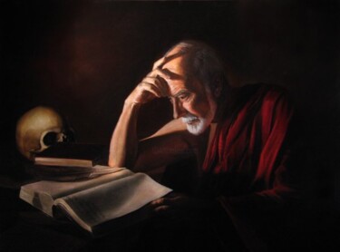 Painting titled "St. Jerome" by Eric Armusik, Original Artwork, Oil