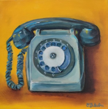 Malarstwo zatytułowany „Le téléphone” autorstwa Eric Ballestra, Oryginalna praca, Olej