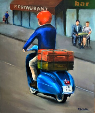 Peinture intitulée "Sur la route" par Eric Ballestra, Œuvre d'art originale, Huile