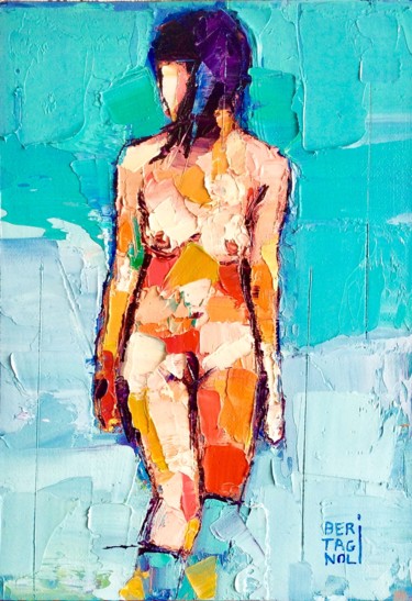 Peinture intitulée "baignade" par Eric Bertagnoli, Œuvre d'art originale, Huile
