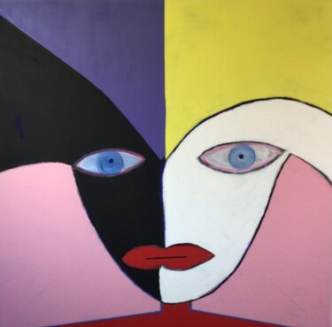 Painting titled "Gina" by Eric Bertrand, Original Artwork, Acrylic Mounted on Wood Stretcher frame