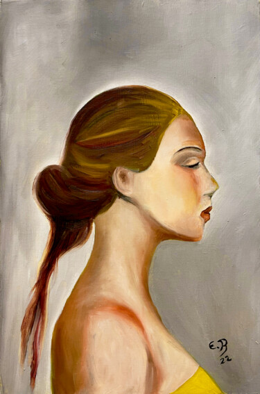 Painting titled "Portrait of a  woma…" by Eric Borel, Original Artwork, Oil