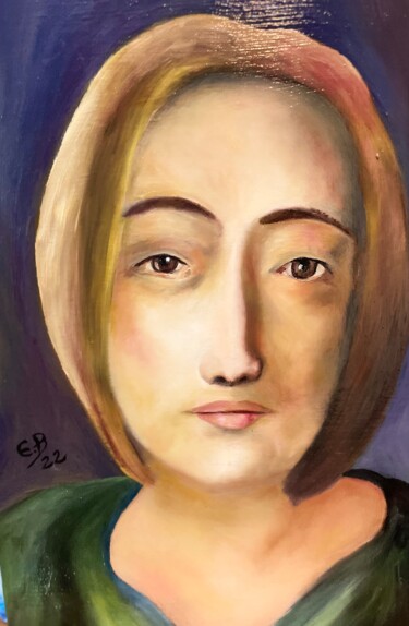 Ζωγραφική με τίτλο "Portrait of Assiya" από Eric Borel, Αυθεντικά έργα τέχνης, Λάδι