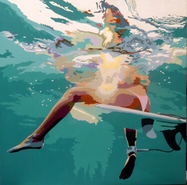Peinture intitulée "Waiting for the wav…" par Eric Bourdon, Œuvre d'art originale, Acrylique