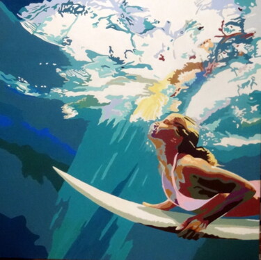 Peinture intitulée "Duck dive 3" par Eric Bourdon, Œuvre d'art originale, Autre