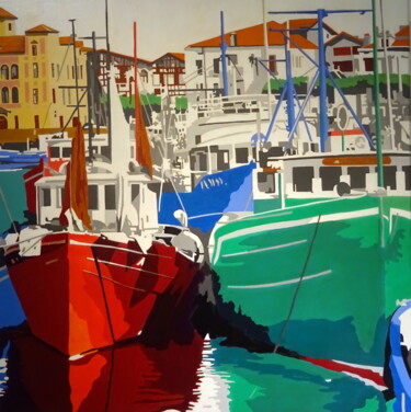 Pintura intitulada "Saint Jean de Luz,…" por Eric Bourdon, Obras de arte originais, Óleo