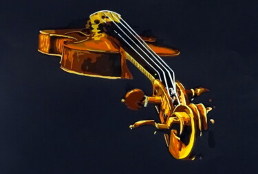 Painting titled "violon" by Eric Bourdon, Original Artwork, Acrylic